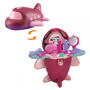 Set jucarie de rol, Mini Trusa de beauty Avionul Make-up Artist, Roz - Img 6