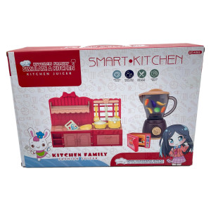Set mini bucatarie pentru copii cu blender si accesorii, albastru - Img 6