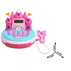 Casa de Marcat, Model Castel Printese, include calculator real, Scanner de Produse si Multiple accesorii de infrumusetare fetite, Roz - Img 4