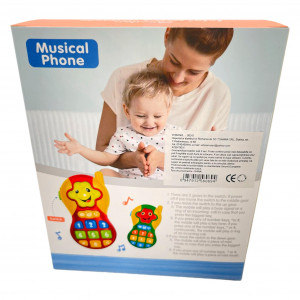 Jucarie interactiva telefon mobil, cu Sunete, Muzica si Lumini, in Engleza, Multicolor - Img 5