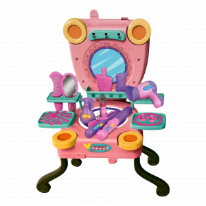 Masuta de toaleta portabila 50cm, Oglinda, Feohn, Ondulator, Perie rotativa, Pieptene si alte accesorii