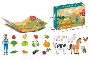 Puzzle magnetic "Viata la ferma", animalute, legume si fermier, alte accesorii incluse - Img 2