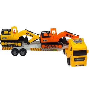 Set 3 masinute, 1xTrailer frictiune 2 xmini masini, cabina Galben - Img 11