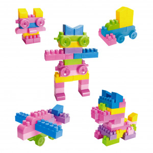 Set Cuburi pentru Construit "Universul printeselor", 74 piese, multicolor