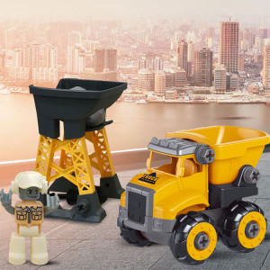 Set de constructii Buldozer la Galetusa, figurine incluse,14 piese