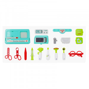 Set de Joaca, Trusa Medicala pentru copii 2in1, cu 9 Accesorii, in Forma de Rucsac cu Bretele Ajustabile, Stetoscop, Termometru, Ochelari, Seringa, Foarfeca, Multicolor - Img 11