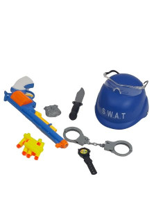 Set Politie Swat, accesorii justitie, pistol si casca incluse, Multicolor - Img 5
