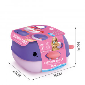 Jucarie de rol, dressing Makeup 3in1 tip mini rucsac, geanta si birou pentru scoala "Balena Minunata", 27 accesorii incluse, portabil, mov - Img 10