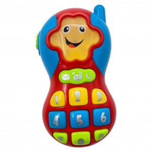 Jucarie interactiva telefon mobil, cu Sunete, Muzica si Lumini, in Engleza, Multicolor - Img 7