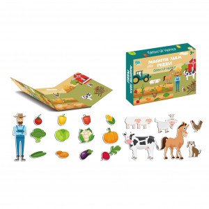 Puzzle magnetic "Viata la ferma", animalute, legume si fermier, alte accesorii incluse - Img 3