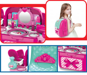 Rucsac Make-Up ARTIST accesorizata cu oglinda, feohn, trusa machiaj si alte accesorii - Img 4