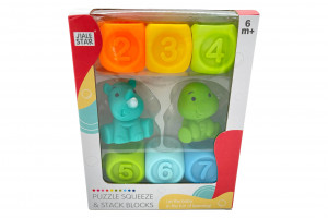 Set jucarii interactive si educative din silicon, Cuburi 8 piese, pentru dentitia bebelusilor, varsta +6 luni, multicolor - Img 8