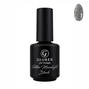 Oja Semipermanenta Glitter Moonlight Black 13g Gloren