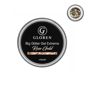 Big Glitter Gel Extreme Rose Gold 5g Gloren