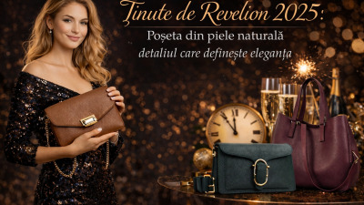 Poșeta din piele naturală, accesoriul esențial pentru ținutele de Revelion 2025
