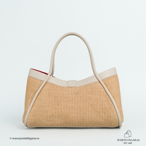Poseta Lima - Piele &amp; Rafie - BEJ - Img 3