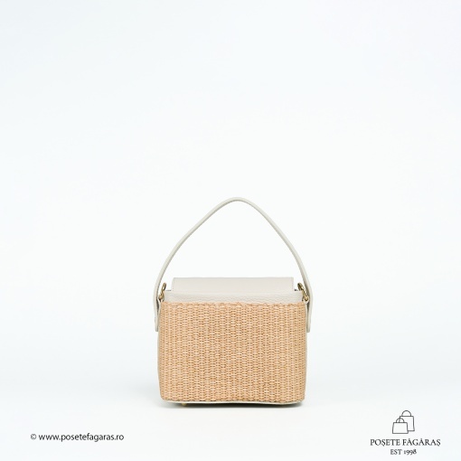Poseta Linda - Piele &amp; Rafie - BEJ - Img 3