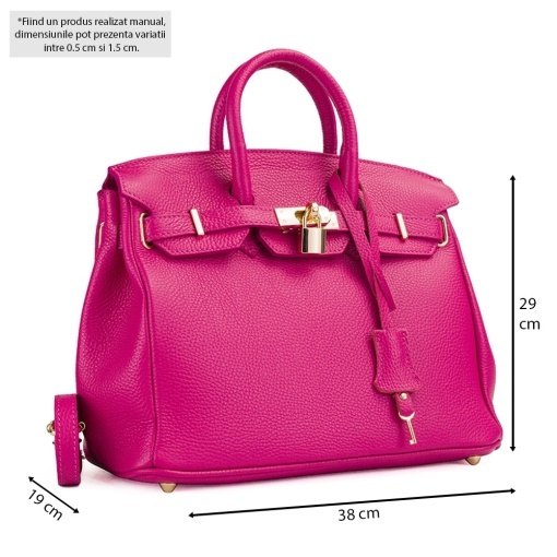 Poseta Piele Edith - FUCSIA - Img 5