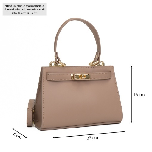 Poseta Piele Gloria - TAUPE-DESCHIS - Img 5