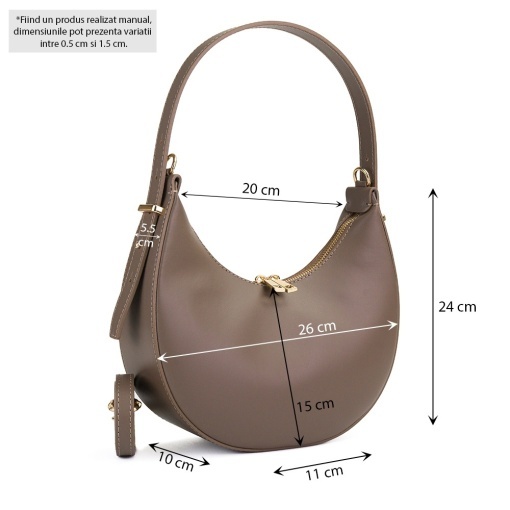 Poseta Piele Louna - TAUPE - Img 6