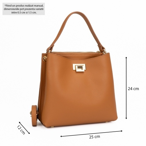 Poseta Piele Mini Stephanie - CAMEL - Img 5