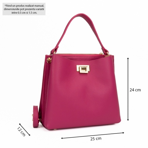 Poseta Piele Mini Stephanie - FUCSIA - Img 5