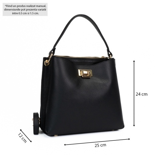 Poseta Piele Mini Stephanie - NEGRU - Img 5