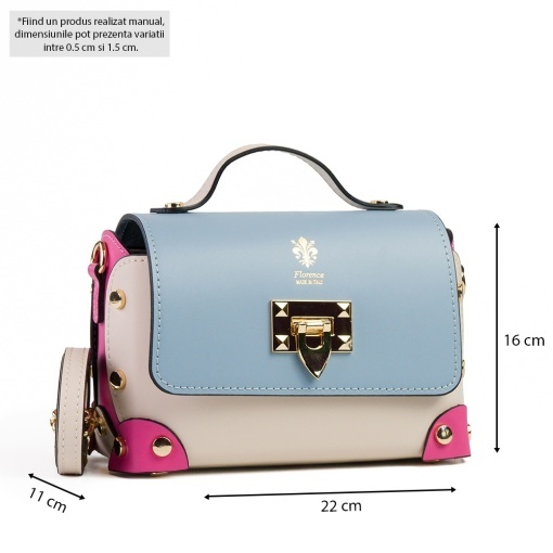 Poseta Piele Natalia - BLEU-FUCSIA - Img 5