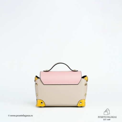 Poseta Piele Natalia - ROZ-GALBEN - Img 3