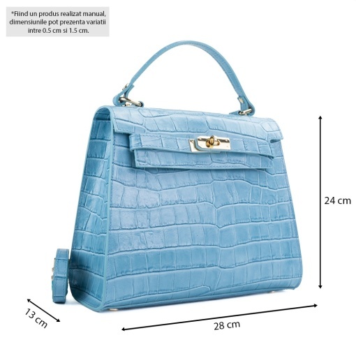 Poseta Piele Teresa - CROCO-BLEU - Img 5