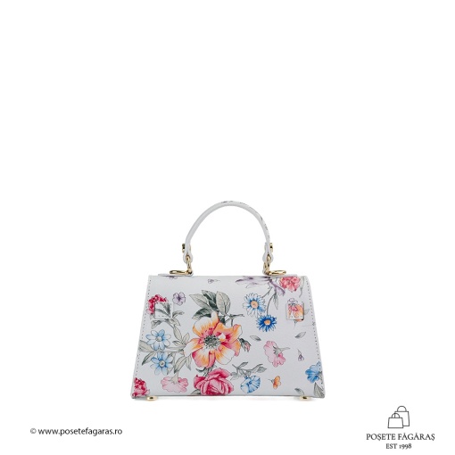 Poseta Piele Thea Baby - FLORAL-ALB - Img 3
