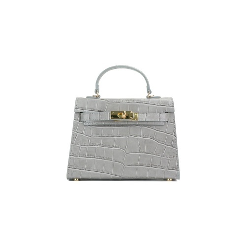Poseta Piele Thea Croco Baby - GRI - Img 2