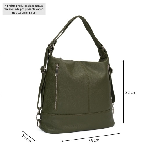 Rucsac Piele Sonia - KAKI - Img 6