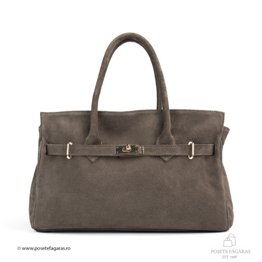 Poseta Celina - Piele Intoarsa TAUPE - Img 2
