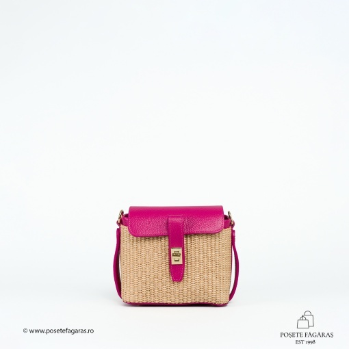 Poseta Linda - Piele &amp; Rafie - FUCSIA - Img 2