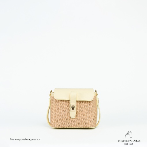 Poseta Linda - Piele &amp; Rafie - GALBEN - Img 2