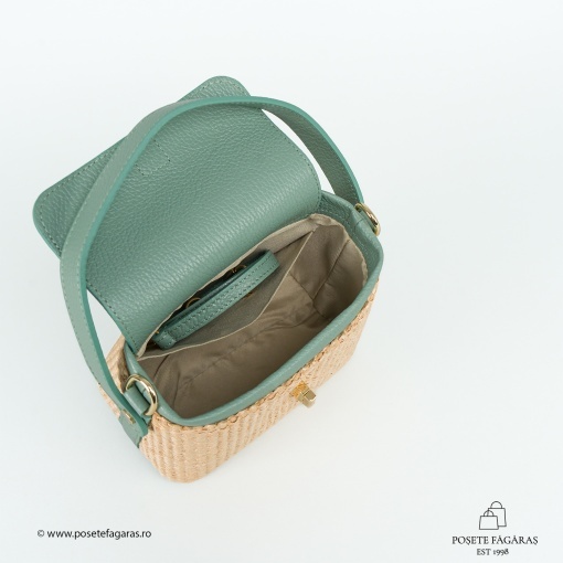 Poseta Linda - Piele &amp; Rafie - MENTA - Img 4