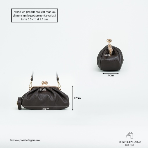 Poseta Piele Mini Lilith - MARO INCHIS - Img 4