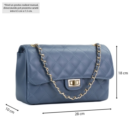 Poseta Piele Mini Ruby - ALBASTRU - Img 5