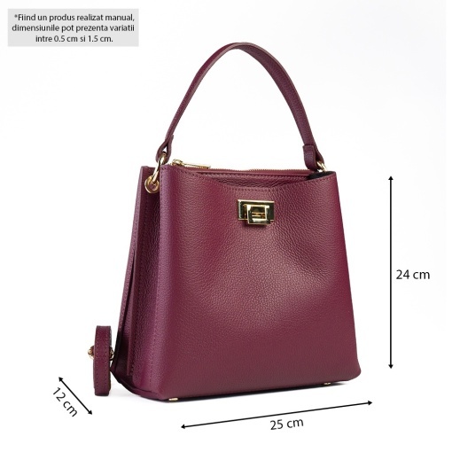 Poseta Piele Mini Stephanie - BORDO - Img 5