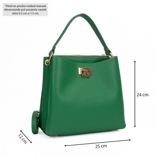 Poseta Piele Mini Stephanie - VERDE - Img 5