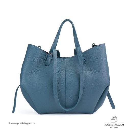 Poseta Piele Mirai - ALBASTRU-DESCHIS - Img 2