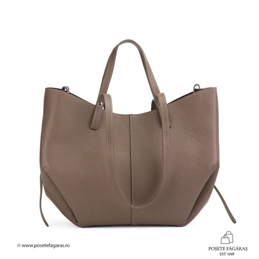 Poseta Piele Mirai - TAUPE - Img 2