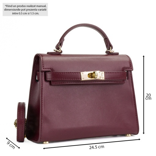 Poseta Piele Thea Slim - BORDO - Img 5