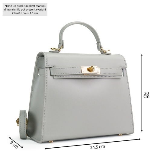 Poseta Piele Thea Slim - GRI-DESCHIS - Img 5