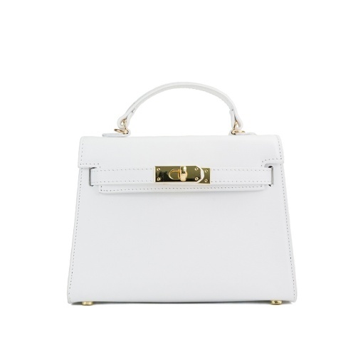 Poseta Piele Thea Slim Mini - ALB-SIMPLU - Img 2