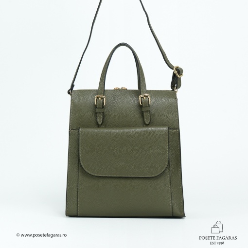 Rucsac Piele Alessa - KAKI - Img 2