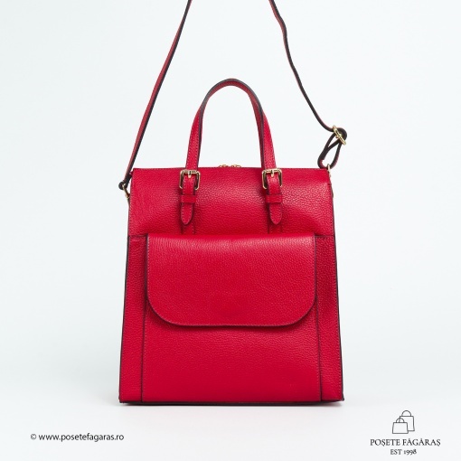 Rucsac Piele Alessa - ROSU - Img 2