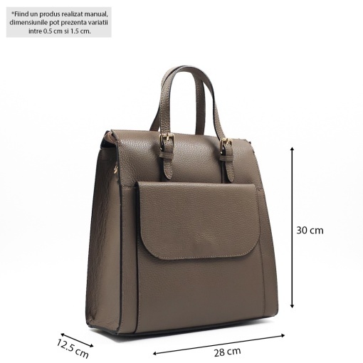 Rucsac Piele Alessa - TAUPE - Img 5
