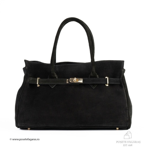 Poseta Celina - Piele Intoarsa NEGRU - Img 2